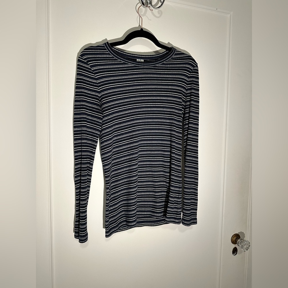 & Other Stories Navy striped knit long-sleeve - Size 8